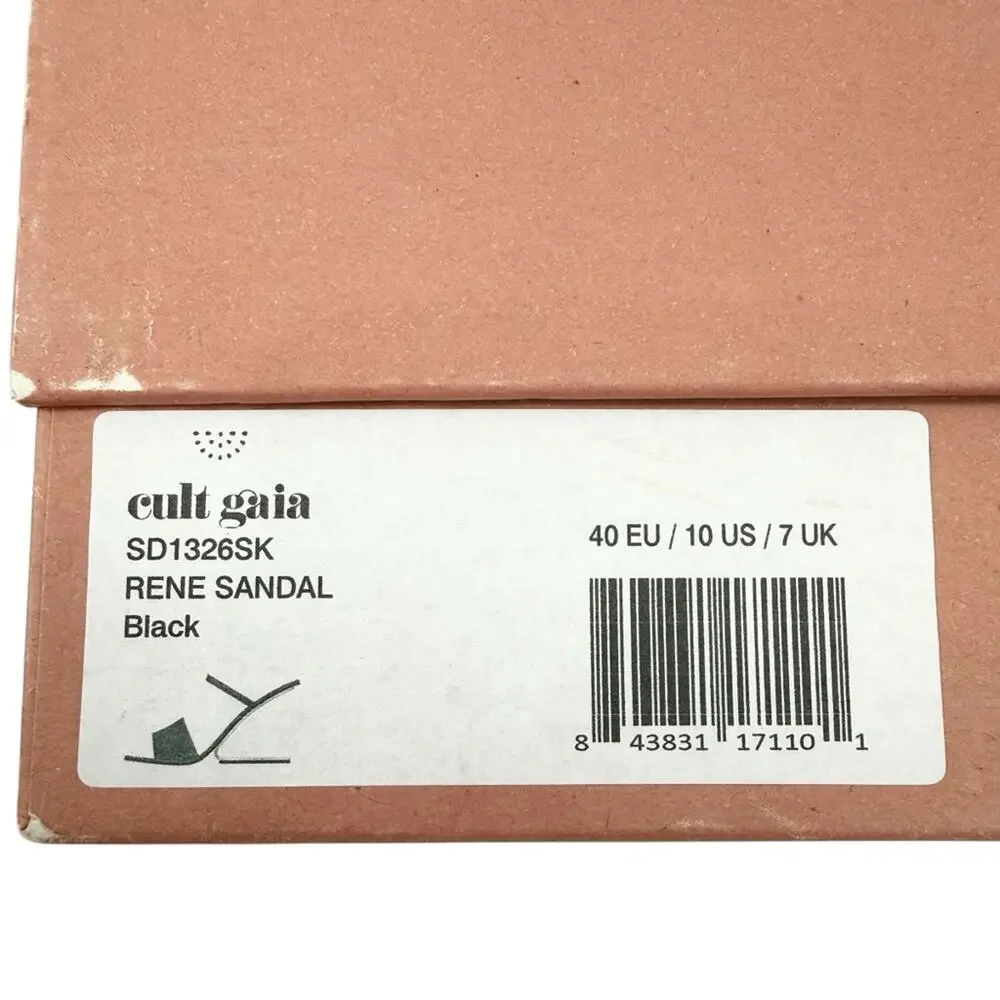 Cult Gaia Rene Black Illusion Heel Sandal Size 10 New in Box Sleek Square Toe